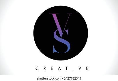 VS Letter Design Logo with Black and White Colors Trendy Vector Illustration. 