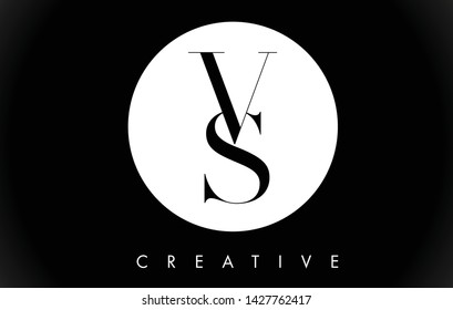 VS Letter Design Logo with Black and White Colors Trendy Vector Illustration. 