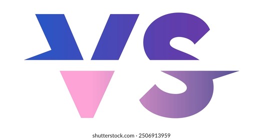 VS Letter Drawing Style Design Icon, Versus, Fight, Competition Logo Vector Illustration.
