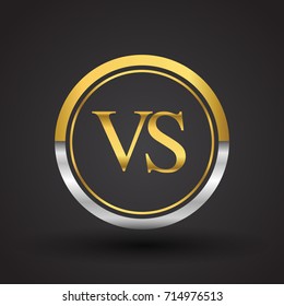 VS Letter logo in a circle, gold and silver colored. Vector design template elements for your business or company identity.