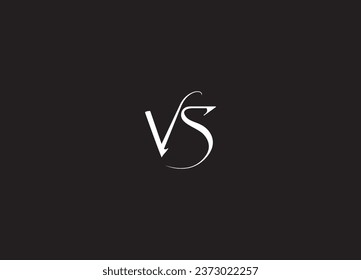 diseño del logotipo de la carta VS y diseño del logotipo inicial