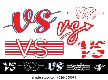 VS letter logo, t shirt, icon and sticker design template