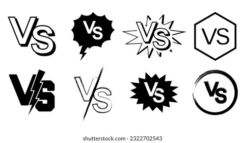 VS letter logo. Versus, Battle, Match, Fight Icon. Vector Illustration