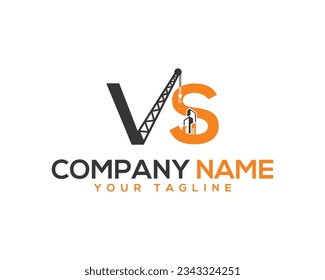  VS letter monogram building real estate construction logo design. architecture and home construction company vector template.