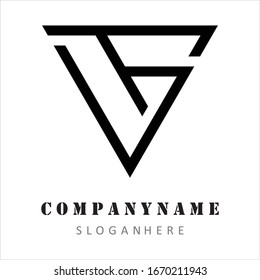 VS lettering design logo vector