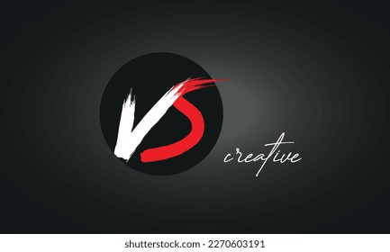 VS Letters Brush Paint Logo icon, Elegant Vector Design