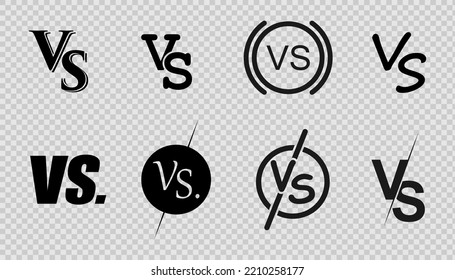 Vs letters with line icon on white background. Versus logo, symbol and background. Vs sign set for game, battle and sport. Vector illustration.