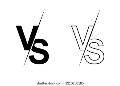 Vs letters with line icon on white background. Versus logo, symbol and background. Vs sign set for game, battle and sport. Vector illustration.