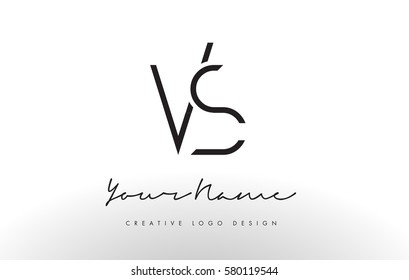 VS Letters Logo Design Slim. Simple and Creative Black Letter Concept Illustration.
