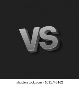 VS letters on dark black background. Versus Vector Illustration.