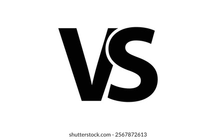 VS letters for sports, fight, competition, battle, match, game. Vector