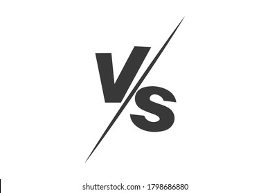 VS vs letters vector logo icon isolated on white background. VS wind illustration isolated on white background. Flat design