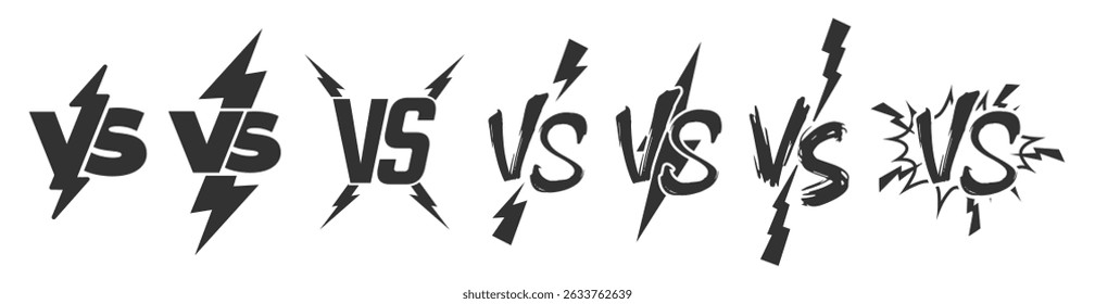 VS letters vector logo icon. Versus symbol design. Competition, fight, confrontation, opposition, match or battle concept isolated on transparent background