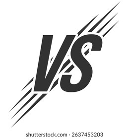 VS letters vector logo icon. Versus symbol design. Competition, fight, confrontation, opposition, match or battle concept isolated on transparent background