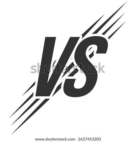 VS letters vector logo icon. Versus symbol design. Competition, fight, confrontation, opposition, match or battle concept isolated on transparent background