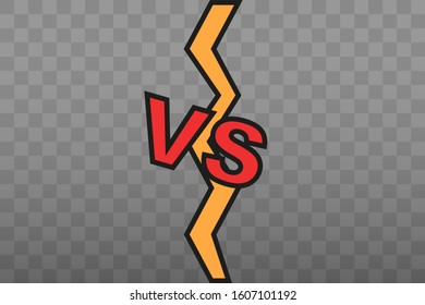 VS letters. Versus illustration. Vector in flat design