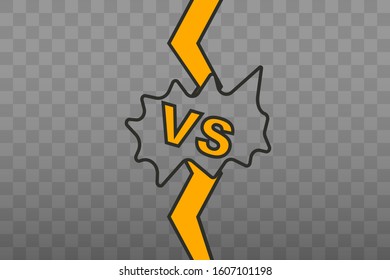 VS letters. Versus illustration. Vector in flat design