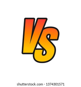 Vs letters or versus logo vector sign isolated on white background.