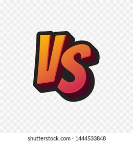 Vs letters or versus logo vector sign isolated on transparent background.