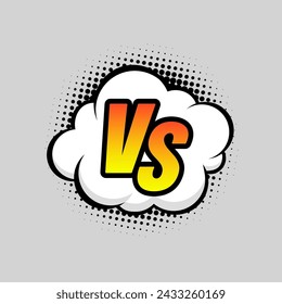 VS letters. Versus sign. Fight competition. Battle vs match. Game match. VS isolated. Comics style. Logo template. Competition symbol. Rivalry symbol. Battle. VS logo. Duel symbol. Versus icon. Smoke