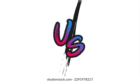 letras VS. Icono de Ilustración Vectora versus Ilustración Vectora.