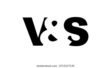 Diseño del logotipo de VS en estilo audaz. Símbolo de identidad blanco y negro. Emblema de tipografía moderna. Icono de marca Corporativa. Mínima Plantilla de negocio.