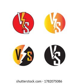 VS logo design template with fighting vector illustration
