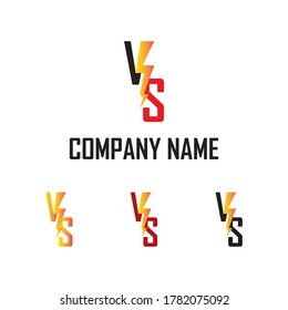 Plantilla de diseño de logotipo de VS con ilustración de vector de lucha
