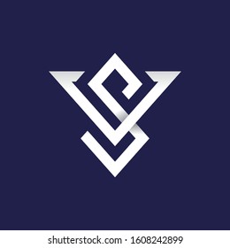 VS Logo. Letter Design Vector with white Colors.