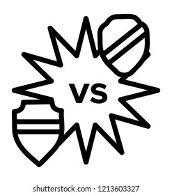 Vs logo line icon is symbolizing sports competition 
