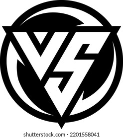 VS logo with triangle shape and circle rounded design