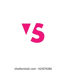 VS Logo. Vector Graphic Branding Letter Element. White Background