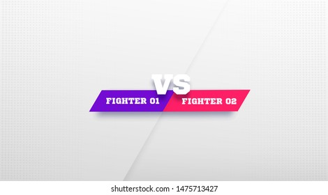 VS Logo. Versus Board of rivals, with space for text. vector illustration. Grey vs banner. football, basketball, soccer screen. vector illustration. yellow. in dark background