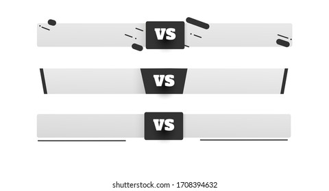 Logotipo VS. Frente a la Junta de rivales, con espacio para el texto. ilustración vectorial. Gris vs bandera. fútbol, baloncesto, pantalla de fútbol. ilustración vectorial.