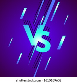 VS logo. Versus sign. Confrontation in the game. Competitions. Martial arts. Battle concept. Fight vector. Sport games. Tournament background. Vector illustration in cold shades.