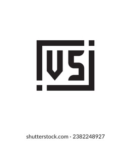 VS minimalist geometric symbol logo in high quality professional design that will print well across any print media