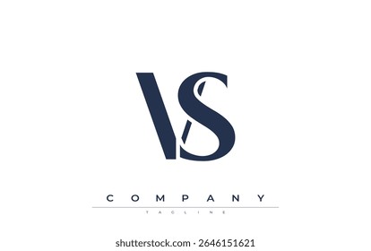 VS Modern Initials Diseño de Logo. Logotipo de marca con iniciales estilizadas que muestran un diseño atrevido y una estética moderna. Ideal para la marca profesional de negocios o proyectos creativos que se centran en minimalista