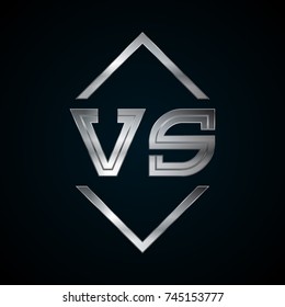 VS Monogram, Metal Logo, Silver Logo