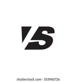 VS negative space letter logo