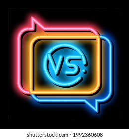 Vs Quote Frame Neon Leuchtzeichen Vektor. Leuchtendes Symbol Vs Quote Frame Schild. transparente Symbolillustration