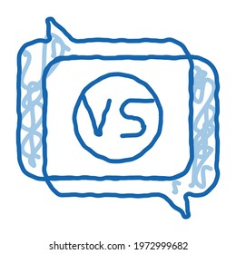 Vs Quote Frame sketch icon vector. Hand drawn blue doodle line art Vs Quote Frame sign. isolated symbol illustration