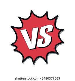 VS in red, illustration with transparent background for websites and graphic resources.