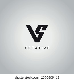 VS S V modern creative alphabet company logo design vector icon template.