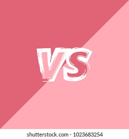 VS screen. Versus sign on divided background. Decorative battle cover with lettering. Template for banner, poster, flyer, brochure, card. Vector illustration.