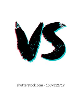 VS screen. Versus sign on divided background. Decorative battle cover with lettering. Vector illustration.