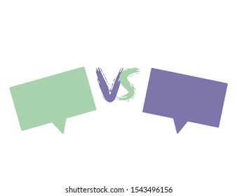 VS screen. Versus sign on divided background. Decorative battle cover with lettering. Vector illustration.