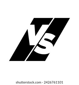 VS screen. Versus sign on divided background. Decorative battle cover with lettering. Template for banner, poster, flyer, brochure, card. Vector illustration.