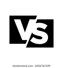 VS screen. Versus sign on divided background. Decorative battle cover with lettering. Template for banner, poster, flyer, brochure, card. Vector illustration.