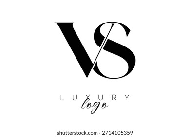 Logotipo de la tipografía del monograma de la letra de VS Serif para la identidad elegante de la marca de Premium