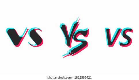 Vs set icon. Icons symbolizing confrontation, rivalry, competition, battle. Vector illustration